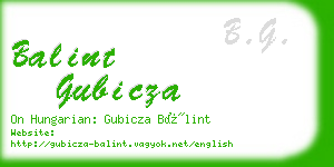 balint gubicza business card